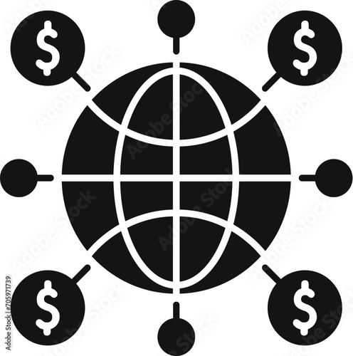 Global trade market icon simple vector. Nascent team corporate. Platform dark