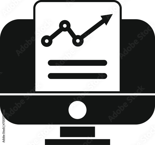 Online store monitor icon simple vector. Dark service. Nascent team
