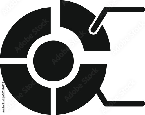 Grow pie chart icon simple vector. Service finance. Dark merger fusion