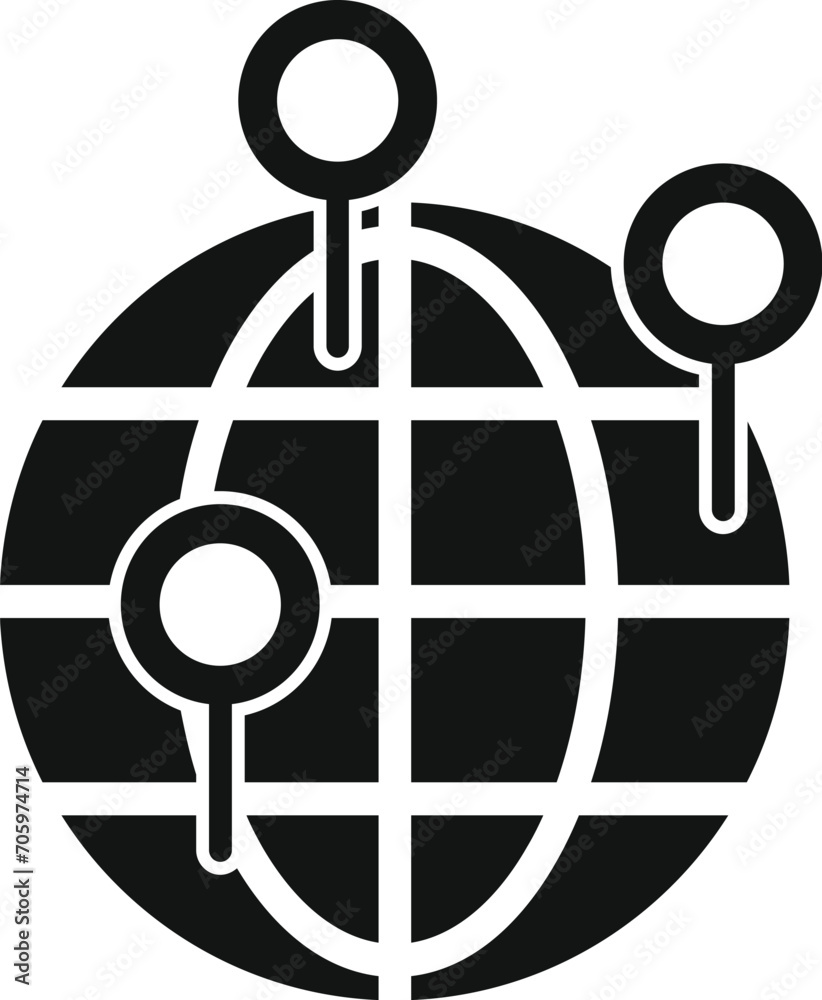 Global location market icon simple vector. Direct fusion. Management team Global location market icon simple vector. Direct fusion. Management team