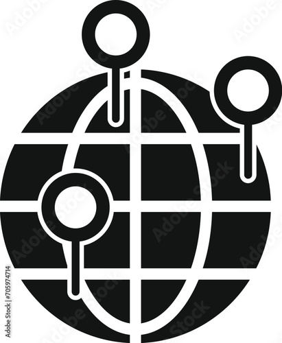 Global location market icon simple vector. Direct fusion. Management team