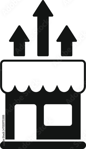 Street shop grow icon simple vector. Direct customer service. Chart payment