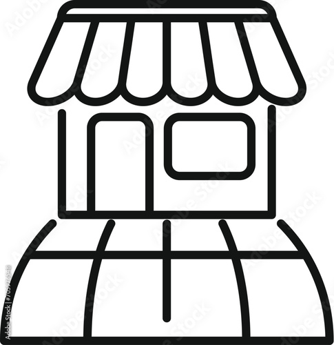 Street global shop icon outline vector. Direct customer. Nascent team