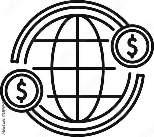Online global money form icon outline vector. Culture corporate. Business service