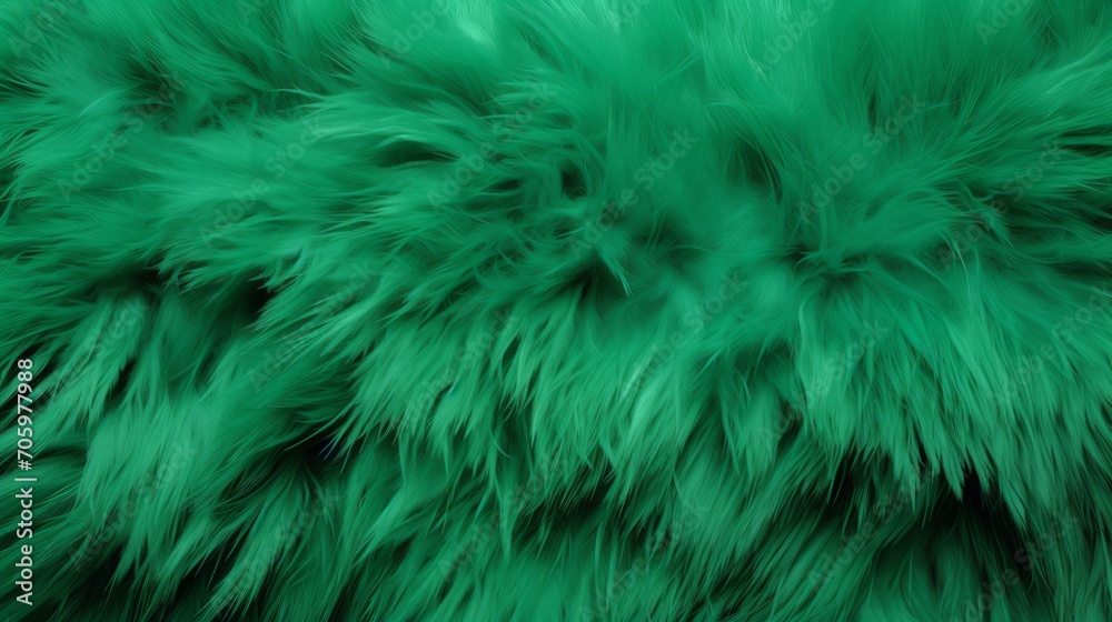 Close-up of vibrant green texture of soft fur with various shades of emerald. Dyed animal fur. Concept is Softness, Comfort and Luxury. Can be used as Background, Fashion, Textile, Interior Design Close-up of vibrant green texture of soft fur with various shades of emerald. Dyed animal fur. Concept is Softness, Comfort and Luxury. Can be used as Background, Fashion, Textile, Interior Design