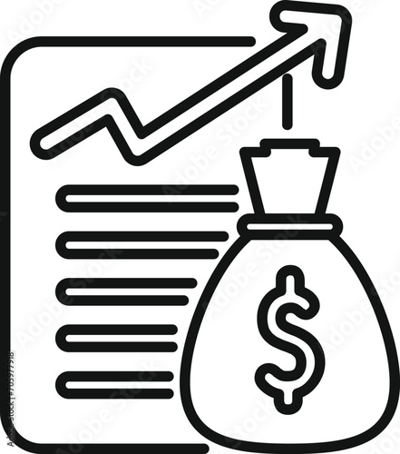Merge fusion production icon outline vector. Direct chart. Dark benefit service