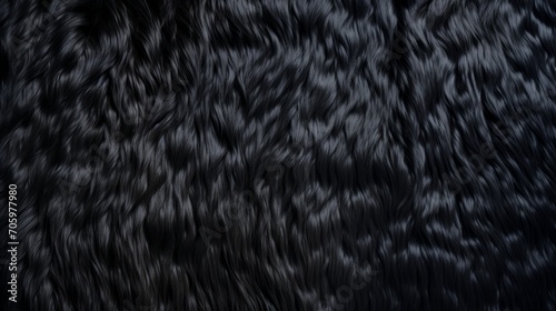 Black panther or puma luxurious fur texture. Abstract animal skin design. Black fur with black spots. Fashion. Black leopard. Design element, print, backdrop, textile, cover, background photo