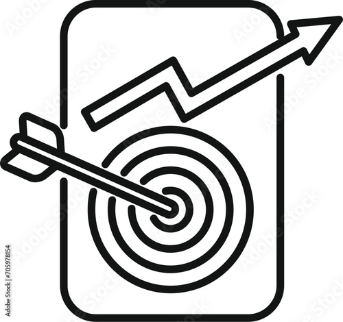 Emerging market target icon outline vector. Merger fusion. Portal financial