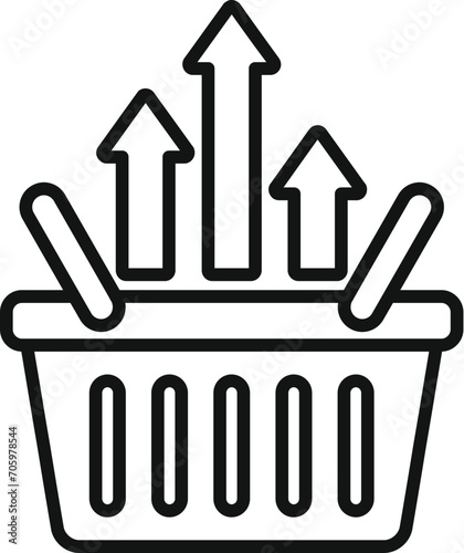 Grow up basket shop icon outline vector. Financial portal. Management fusion