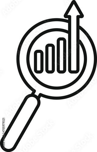 Search emerging market icon outline vector. Nascent team. Platform fintech