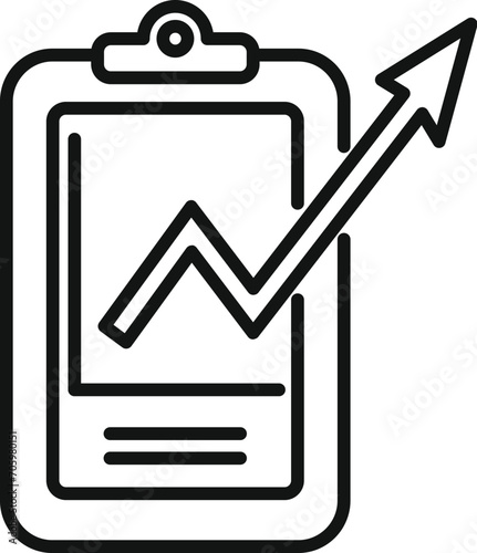 Clipboard rise up icon outline vector. Realization team. Service dark client