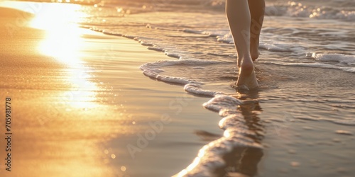 Barefoot walking on the sho...