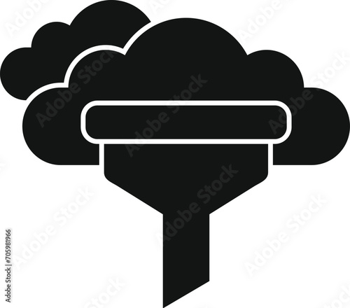 Cloud data funnel icon simple vector. Work idea. Creative input