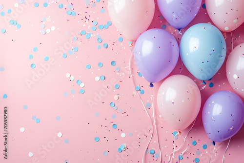 Color Balloons Birthday Invitation Background