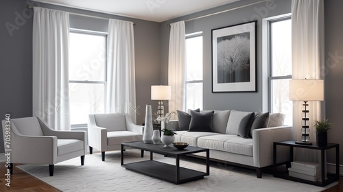 Modern contemporary living room interior design 
