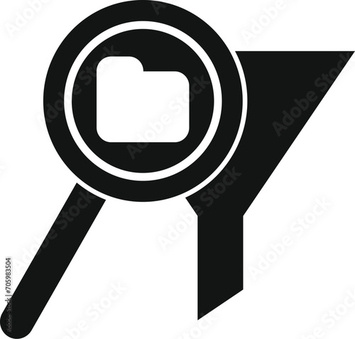 Search folder data icon simple vector. Work idea. Flow tunnel