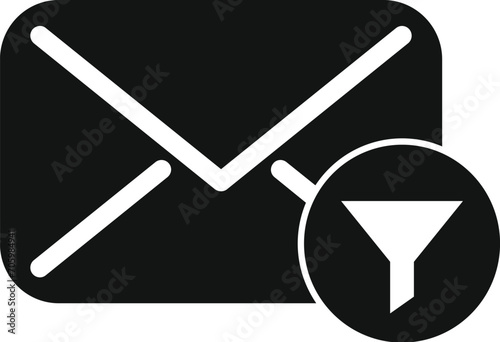 Mail funnel data icon simple vector. Flow tunnel. Media time