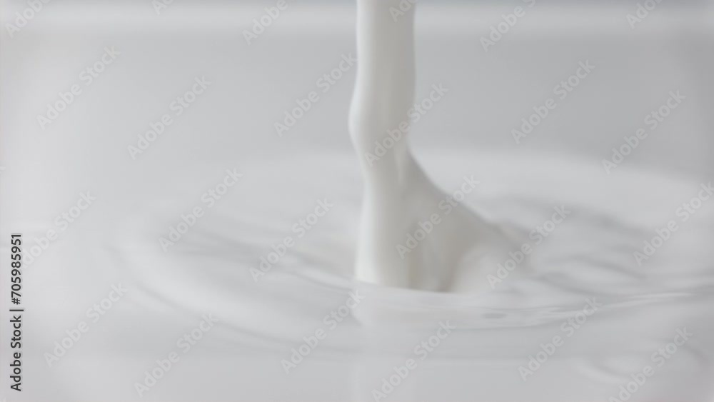 Fresh milk drop falling and splashing in a milky pool. Pouring milk in slow motion Fresh milk drop falling and splashing in a milky pool. Pouring milk in slow motion
