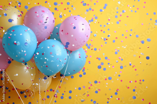 Multi Color Balloons Birthday Invitation Background