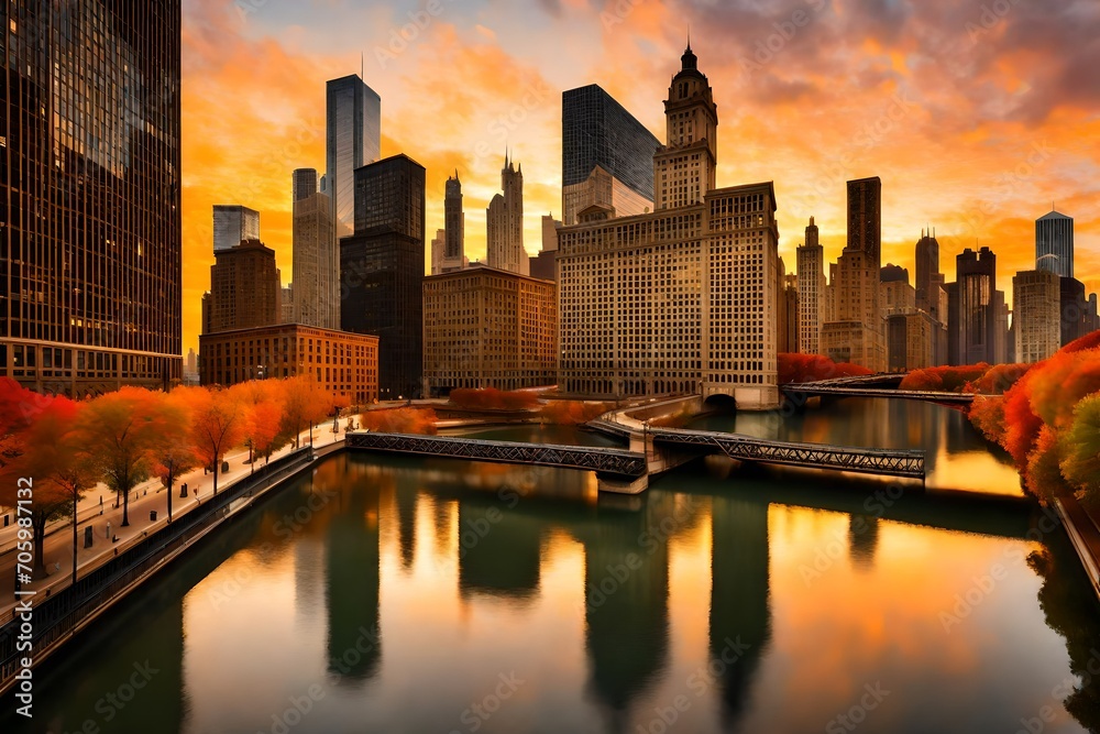 Obraz premium city skyline