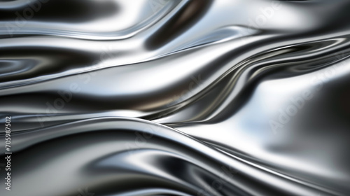 Metallic Elegance: Chrome Wave Background