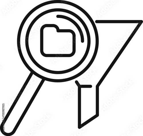 Search folder data icon outline vector. Work idea. Flow tunnel