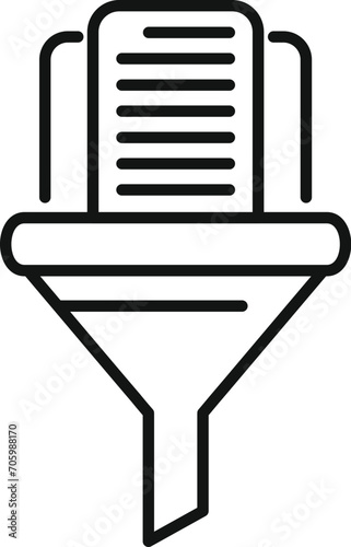 Data cloud funnel icon outline vector. Content filter. Internet online