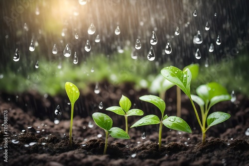 water drops on a plant