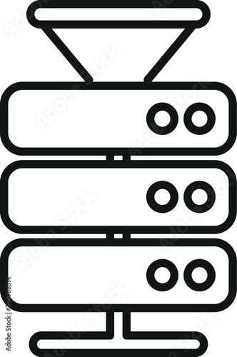 Server content filter icon outline vector. Internet work. Idea media safety