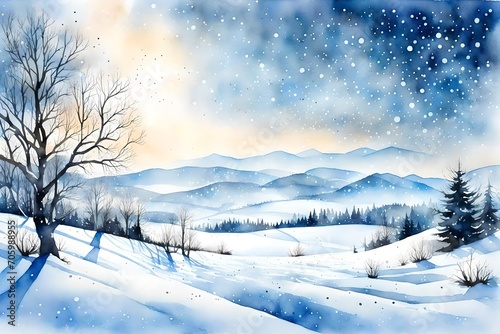 winter landscape with trees and snow