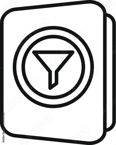 Data filter folder icon outline vector. Conversion flow. Time media lead