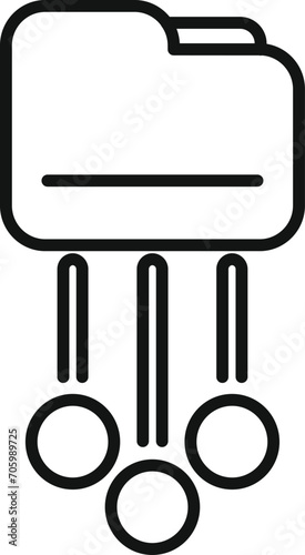 Folder online access icon outline vector. Content filter. Online internet media