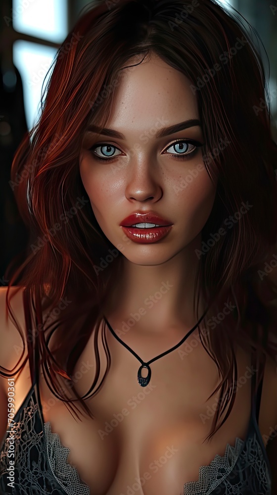 a demoness in Eden, wearing a crop top, photorealistic - generative ai a demoness in Eden, wearing a crop top, photorealistic - generative ai