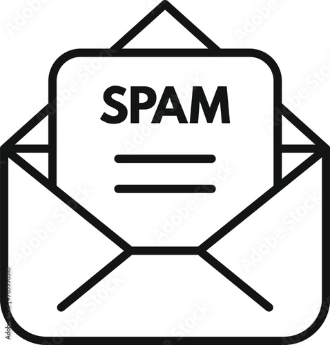 Spam media filter icon outline vector. Cloud process. Creative data input