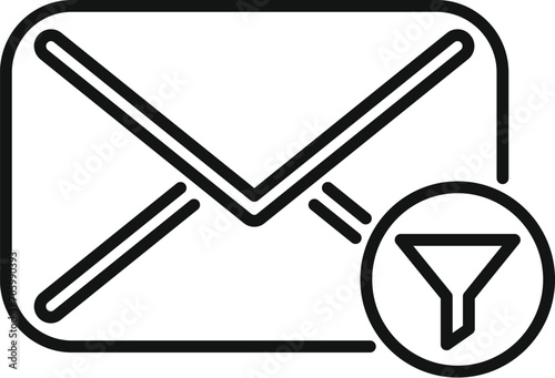 Mail funnel data icon outline vector. Flow tunnel. Media time