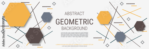 Modern trendy banner vector design template. White background with abstract geometric style elements