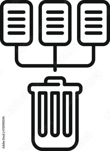 Garbage file content icon outline vector. Creative data input. Cloud process