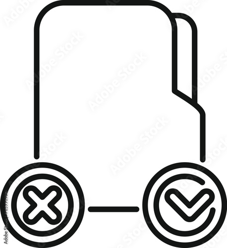 Restricted file icon outline vector. Smart database. Creative input idea