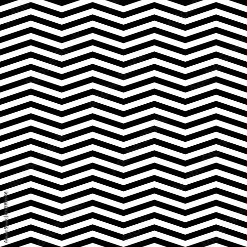 Zigzag lines. Jagged stripes. Seamless surface pattern design with triangular waves ornament. Repeated chevrons wallpaper. Digital paper for page fills, web designing, textile print. Vector art.