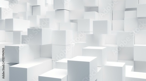 Random Shifted White Cube Boxes Block Background  
