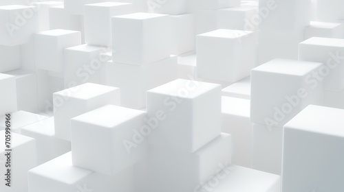 Random Shifted White Cube Boxes Block Background   © zahidcreat0r