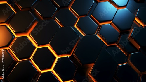 Technical 3D Hexagonal Background Design  