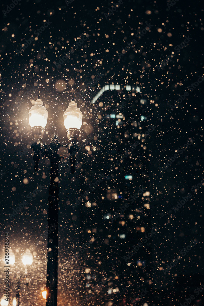 Naklejka premium snow fall in chicago