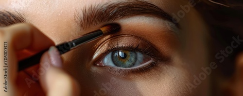 Makeup artist applies eye s...
