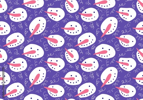 Christmas cartoon ice seamless snowman pattern for wrapping paper and fabrics and linens and kids accessories