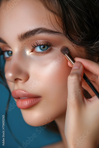 Makeup artist applies eye s...