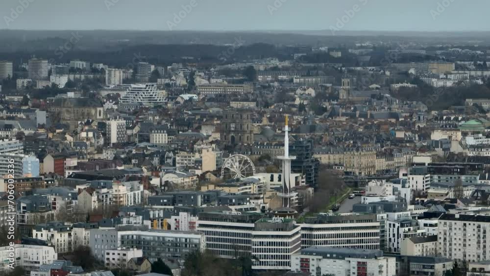 Overcast skies loom over the Rennes cityscape. Overcast skies loom over the Rennes cityscape.