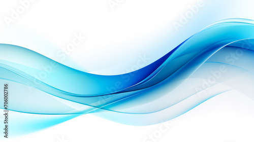 Abstract wave design with gradient of blue colors. waves of water or gentle breezes in tranquil fluid quality. Abstract aquatic in blue motion © DiTe