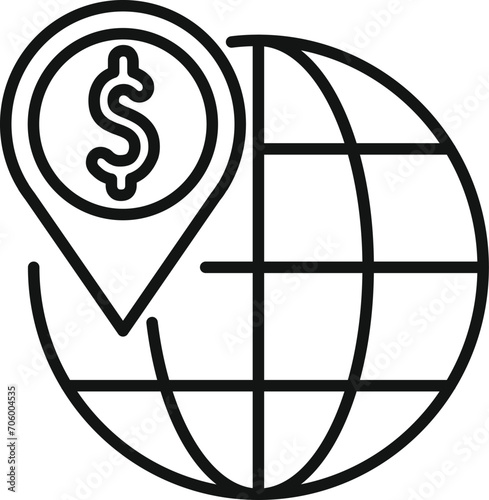 Global finance support icon outline vector. Economic social. Loan grant