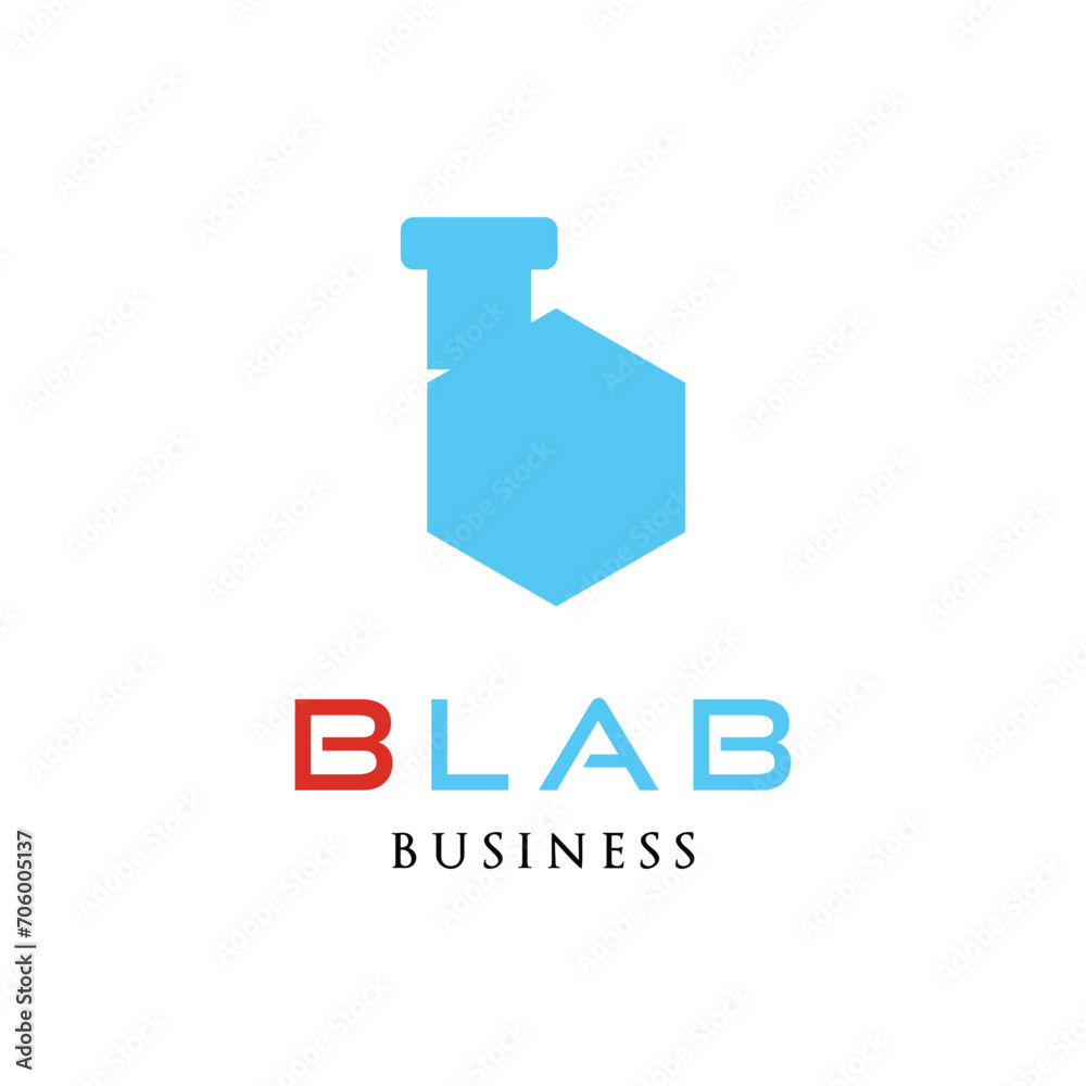 Initial Letter B Laboratory Icon Logo Design Template